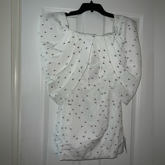 ASOS DESIGN Polka Dot Off-the-Shoulder Cape Minidress Size 0 - Picture 2 of 4